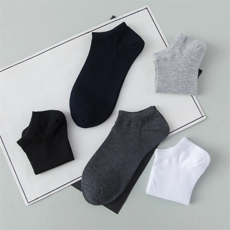 10 Pairs/Men's Crew Socks Men Cotton Casual Wicking Comfort Breathable  Ankle Socks Gift For Man Low Price Short Socks Wholesale enlarge