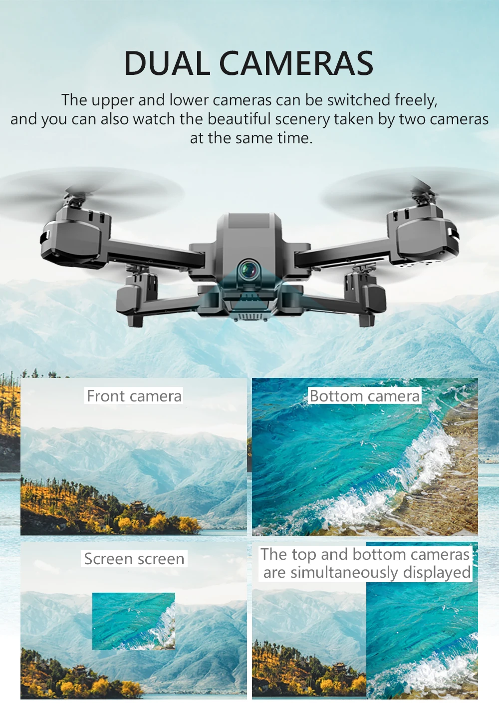 Радиоуправляемый дрон KF607 с 4K HD двойной камерой WiFi FPV оптический поток селфи квадрокоптер складной мини игрушечные дроны VS Z5 VISUO XS812 E58