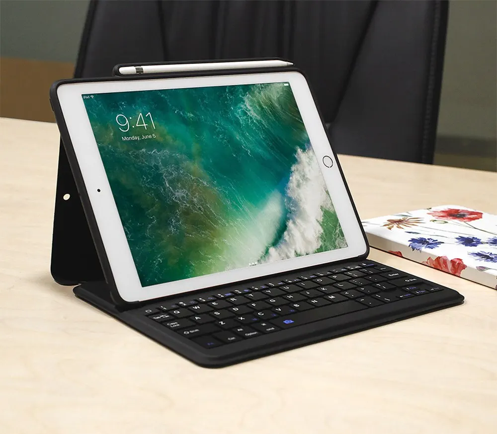 Bluetooth клавиатура чехол для iPad Pro 10,5 с карандашом держатель Folio Smart Auto Sleep Тонкий чехол клавиатура для iPad Air 3 Funda