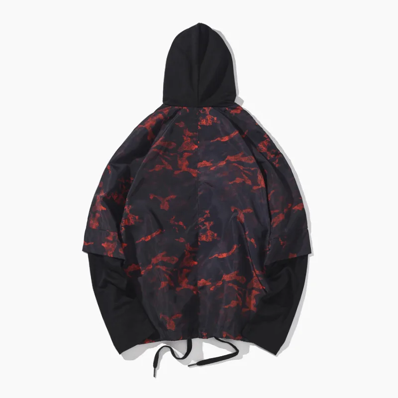 Куртка мужская камуфляжная с капюшоном приталенная зимняя на молнии длинным