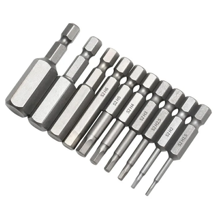 

10pc 1/4 Hex Shank Magnetic Handle Screw Driver 50mm Screwdriver Bits H1.5-H12 Quick Connection For Impact Wrenches Drills Parts