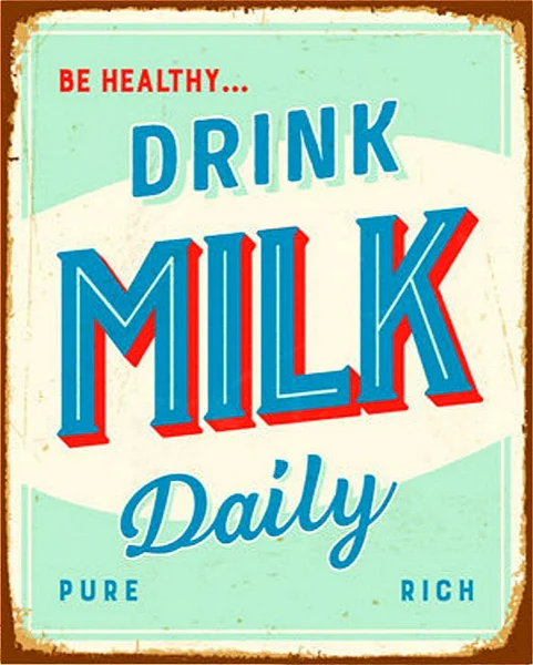 

Vintage Drink Milk Daily Metal Tin Sign 8x12 Inch Retro Art Home Bar Pub Wall Decor New Poster Plaque