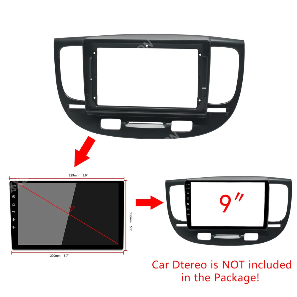 Рамка Автомобильная для Kia Rio2 Rio 2 2005 06 07 08 09 10 2011 стерео 9 дюймов | Автомобили и