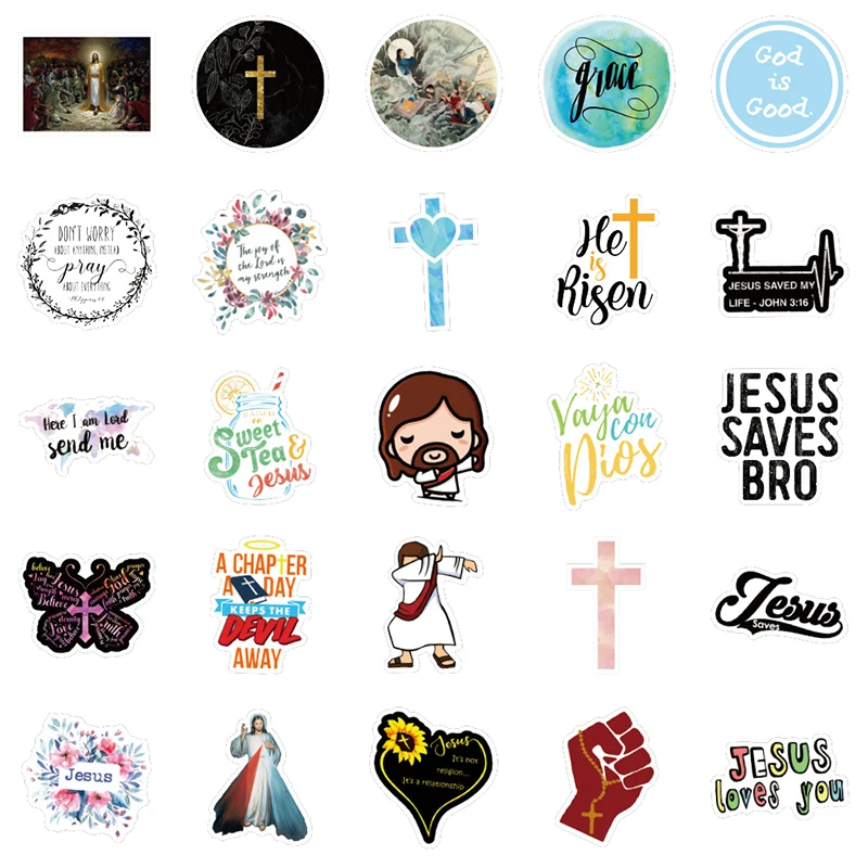 Pegatinas de refranes religiosos para monopat&iacute;n, guitarra, equipaje de viaje, motocicleta, juguete para ni&ntilde;os, 100 Uds.-2