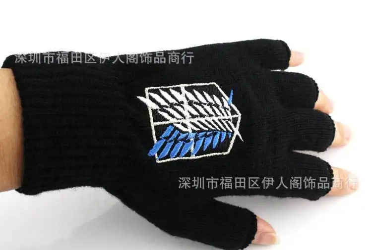 2019 модные перчатки из аниме атака на Титанов студенческие Плюшевые Вязаные с