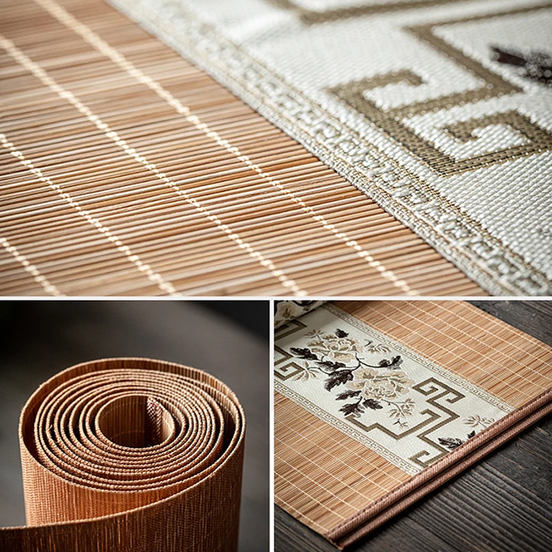 Классический вышитый бамбуковый чайный коврик 40-300 см искусственная настольная