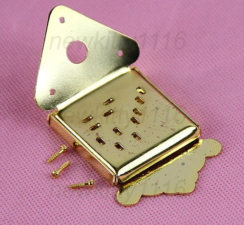 Золотой подгрифок мандолины мост хром для гитары цветочный узор с крышкой | Спорт