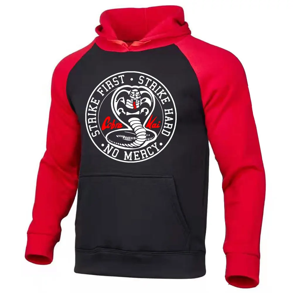 

Cobra Kai Letters Print Raglan Warm Sweatshirt Man Streetwear Harajuku Mens Vintage Hoodie Hoody Loose Long Sleeve Men Hoodies