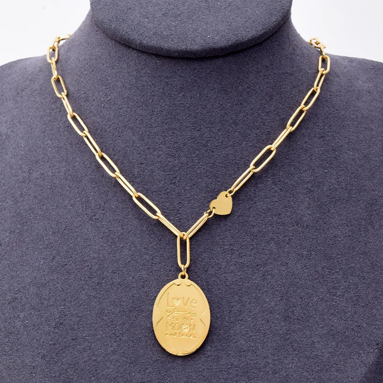 

Fashion hip-hop love letter oval thick circle chain love sweater chain short wild clavicle necklace hot sale