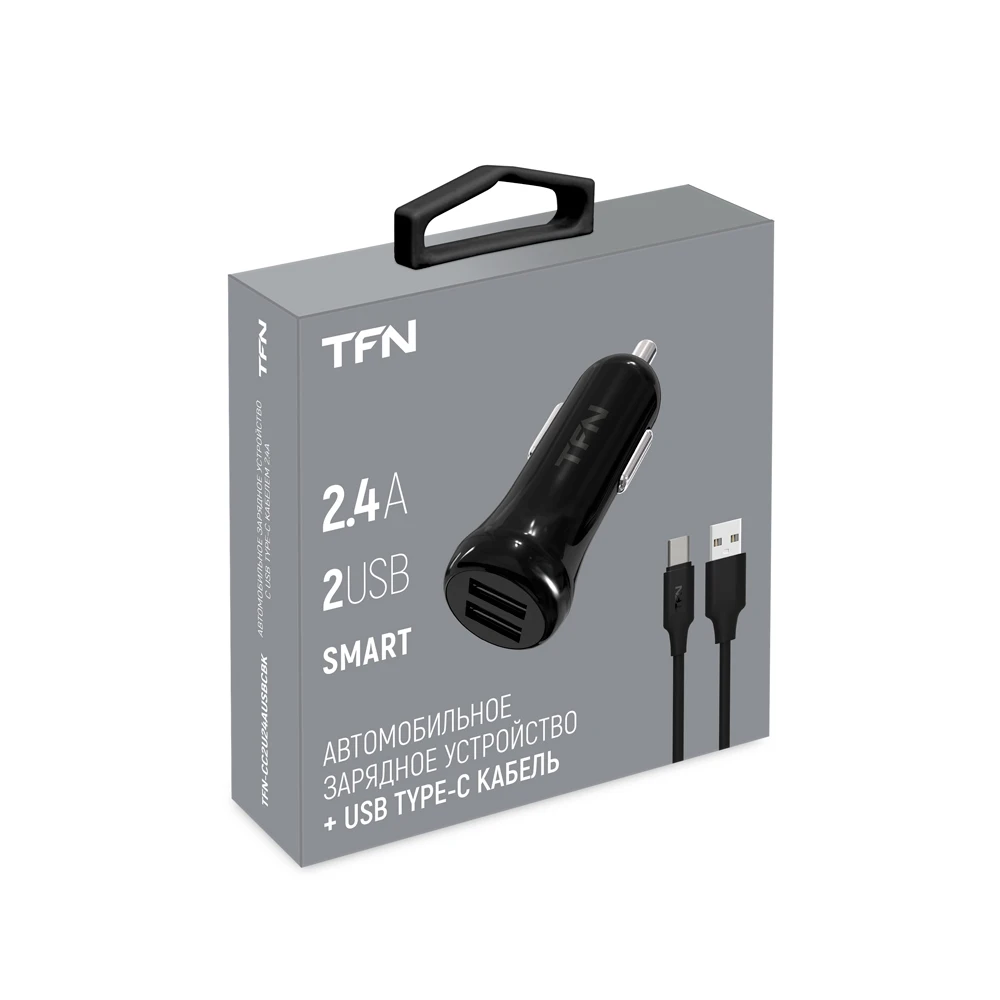 Автомобильное зарядное устройство TFN 2.4A+TypeC | Электроника