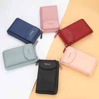 baellerry solid color small shoulder bag multi function letter phone money bag women wallets pocket bags clutch wallet women
