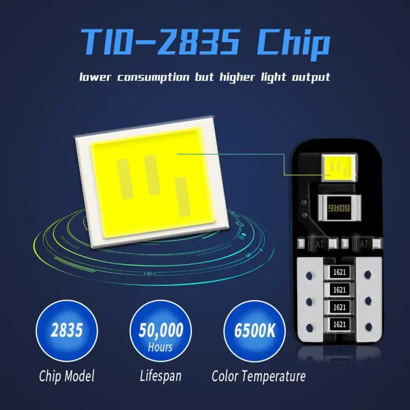 

Canbus T10 8smd 2835 LED Car Light Canbus W5W T10 Led Canbus 194 2835 SMD Error Free White Light Bulbs