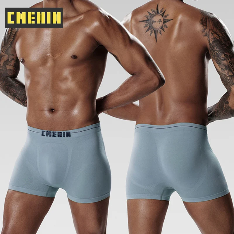 Нижнее белье для мужчин трусы боксеры с логотипом бесшовные хлопковые низкой