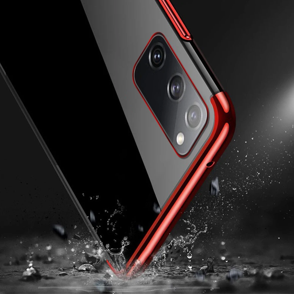 

Electroplate Soft Clear Phone Case For Samsung Galaxy A 10 12 31 40 50 51 S 20 FE 21 Ultra Note 10 20 Pro Plus Ultra M 31 Cases