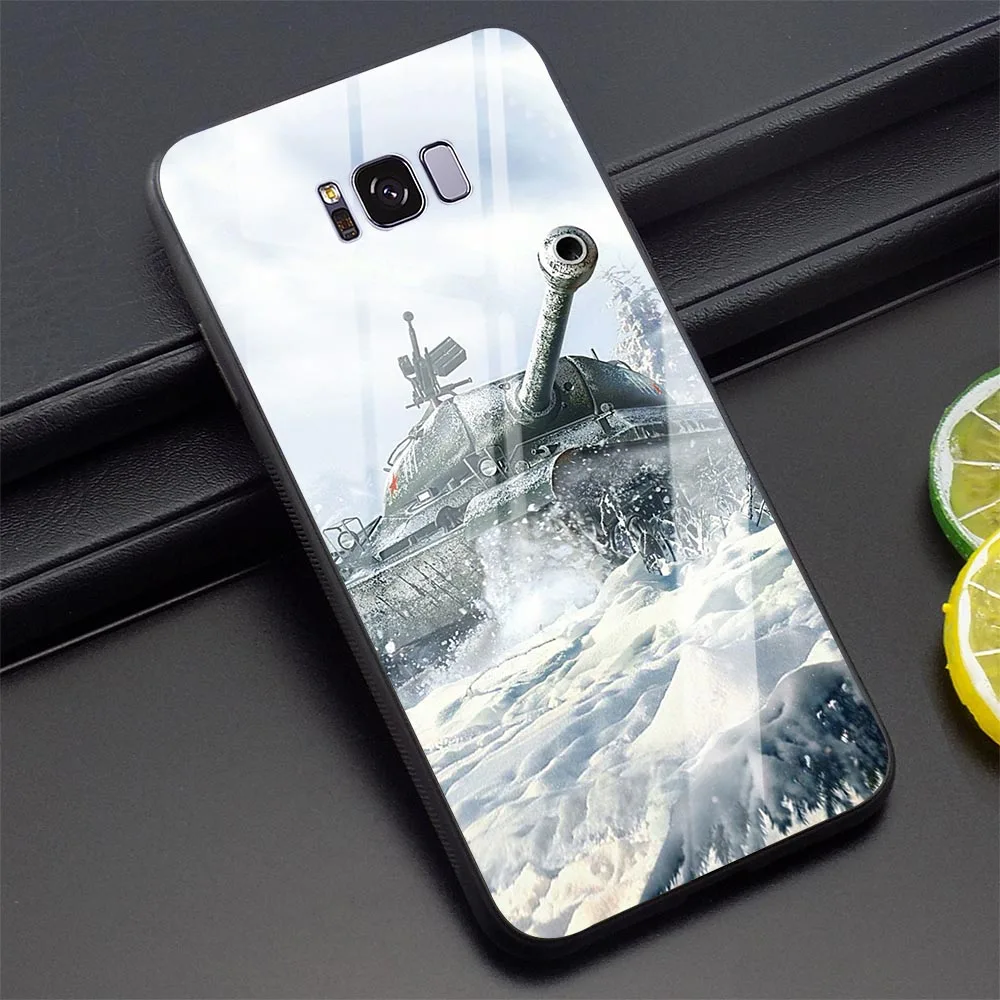 Чехол из закаленного стекла для телефона Galaxy S10 World of Tanks Note 8 9 S7 Edge S8/S9 Plus