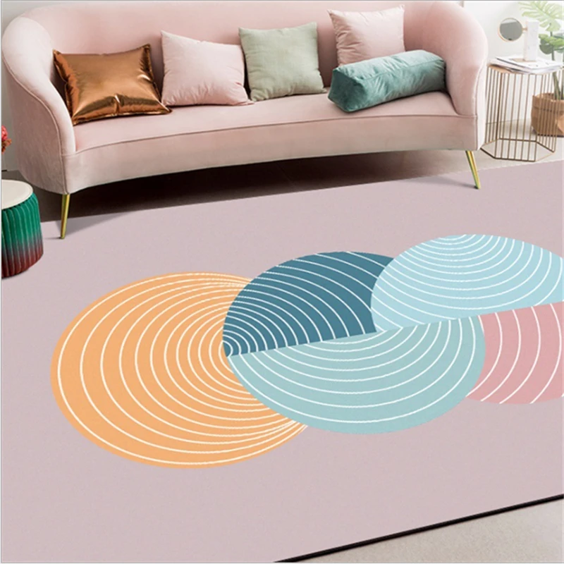 Воздушный поцелуй Европейский стиль Розовые Геометрические круглые коврики для