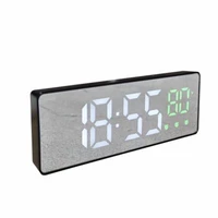 led alarm clock digital child electronic alarm clocks curved screen mirror temperature clock with snooze function for kids 2021