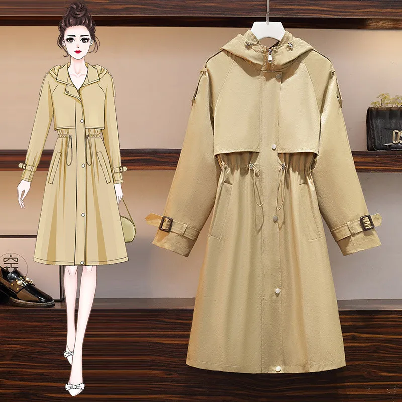 2020 Новый Модный тонкий Тренч для женщин весна осень с капюшоном верхняя одежда