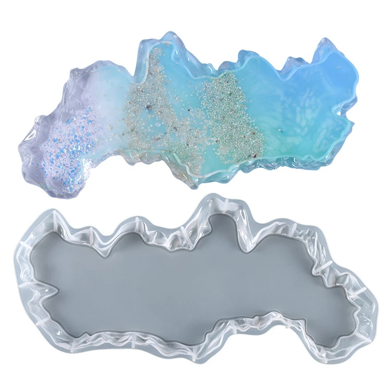 

Pallet Mould DIY Crystal Epoxy Mould Irregular Shaped Swing Table Household Art Decoration Storage Silicone Mould