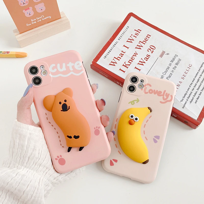 Симпатичный 3D корейский медведь коала банан чехол для телефона iphone SE 11Pro MAX XS XR X 6 7