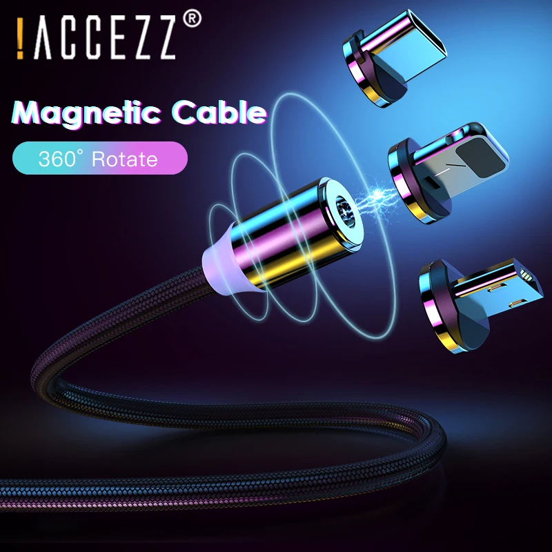 ! Магнитные зарядные кабели ACCEZZ Micro USB Type C 8 Pin для iPhone XS MAX XR 7 6 Plus зарядный кабель