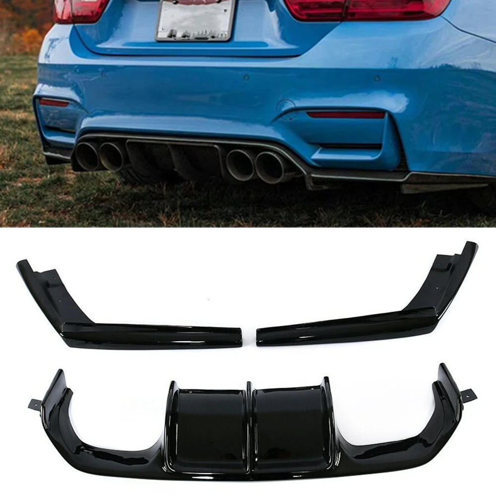 

Car Exterior Rear Bumper Lip Diffuser For 2015-2019 BMW F80 M3 F82 F83 M4 Exhaust Tips Muffler Bracket Splitters Spoiler Trim