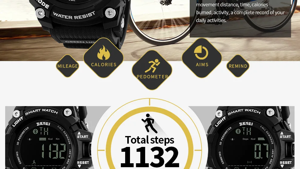 SKMEI Смарт спортивные часы мужские Bluetooth многофункциональные фитнес часы 5 бар водонепроницаемые цифровые часы светодиодный часы reloj hombre 1227