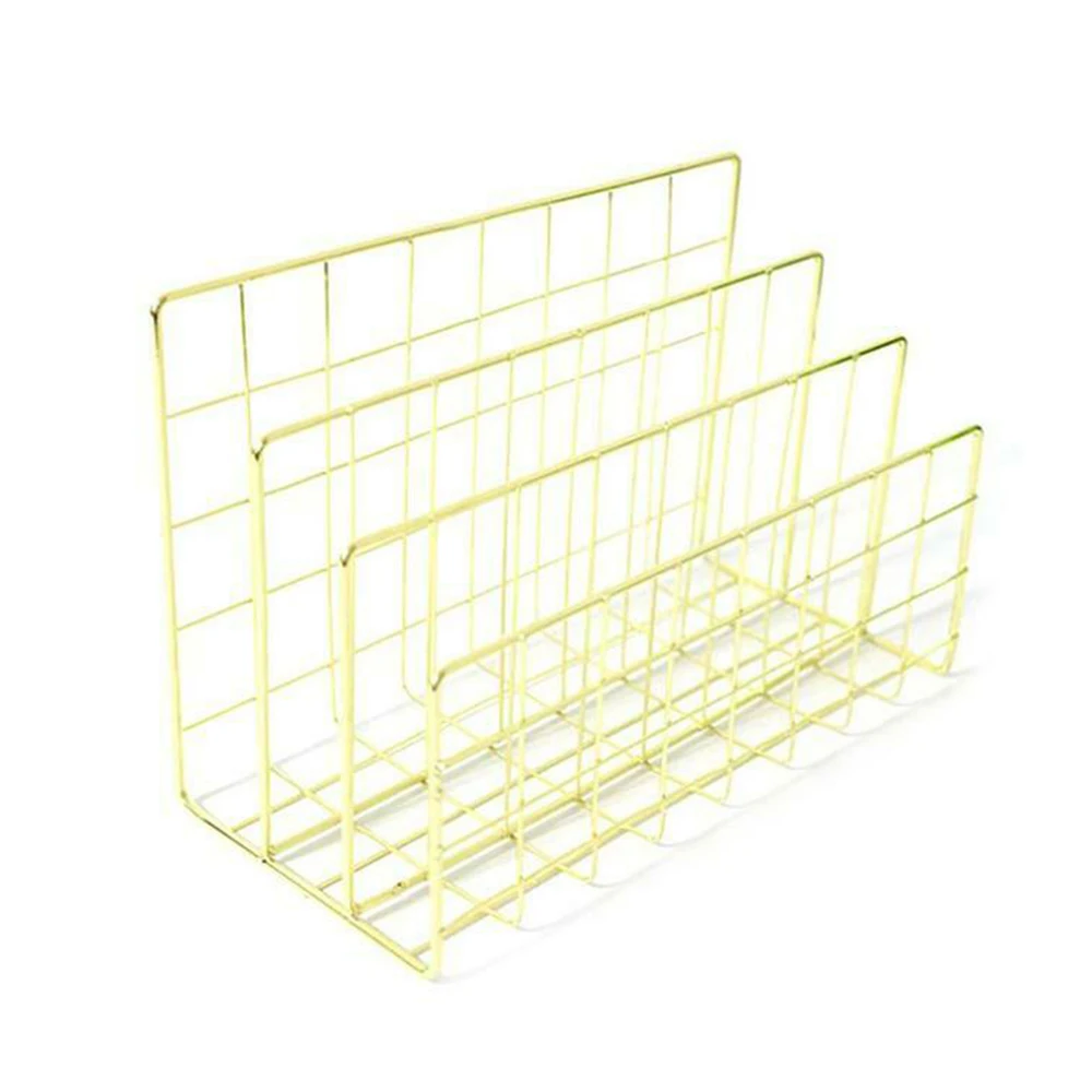 

Desktop File Organizer 3 Slots Metal Iron Wire Mail Sorter Letter Magazines Books Postcards Organizer for Home Office