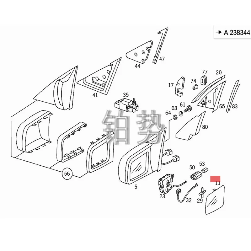 

Car Exterior mirror glass left side mer ced esb enzS280 S320 S420 S500 S600 W140 Reversing lens L Rearview mirror assembly