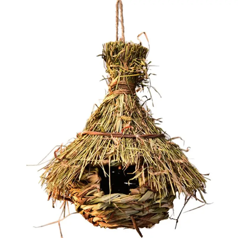 

Birds Nest Natural Grass Egg Cage Outdoor Decorative Weaved Hanging Parrot Hous