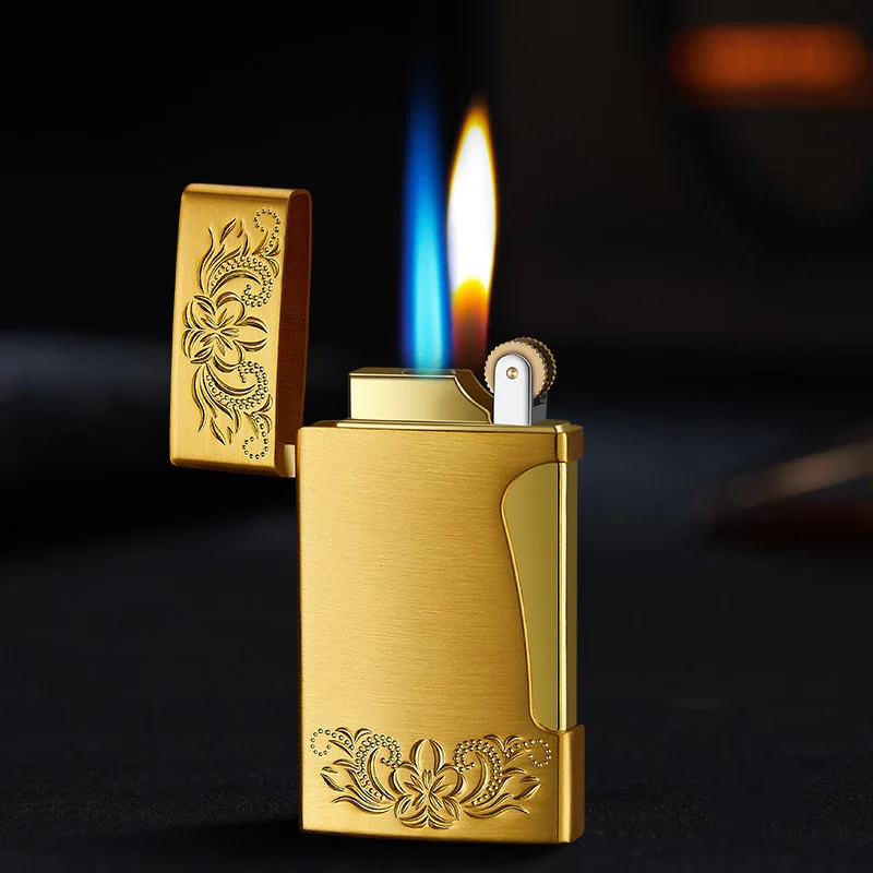 Металлическая газовая зажигалка Jet Turbo Бутановая Зажигалка для сигарет с двумя