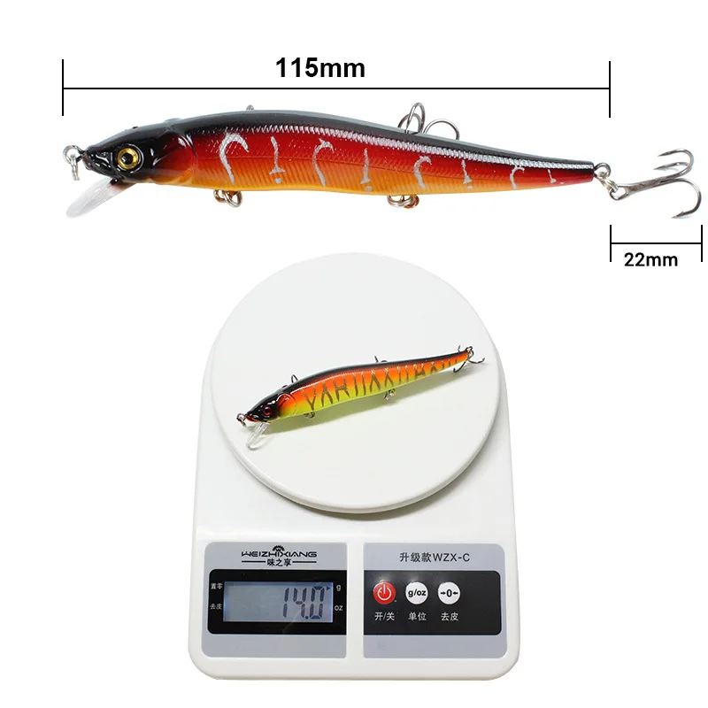 

1Pc Minnow Wobblers Top Water Fishing Lure Artificial Bait 11.5cm 14g Hard Lures For Fishing Fish Goods Tackle