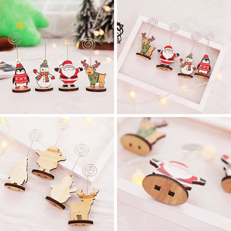 

1Pc Christmas Santa Card Holder Cute Note Clip Message Folder For Festival Christmas Party Decorations Gift Home Paper Card