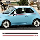 Для Fiat 500 автомобильное украшение Автомобильная дверь боковые полосы наклейки графика винил пользовательский Декор наклейки авто тюнинг аксессуары