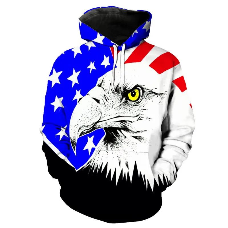 Смешные свитшоты с капюшоном в стиле орла спортивная одежда американский размер