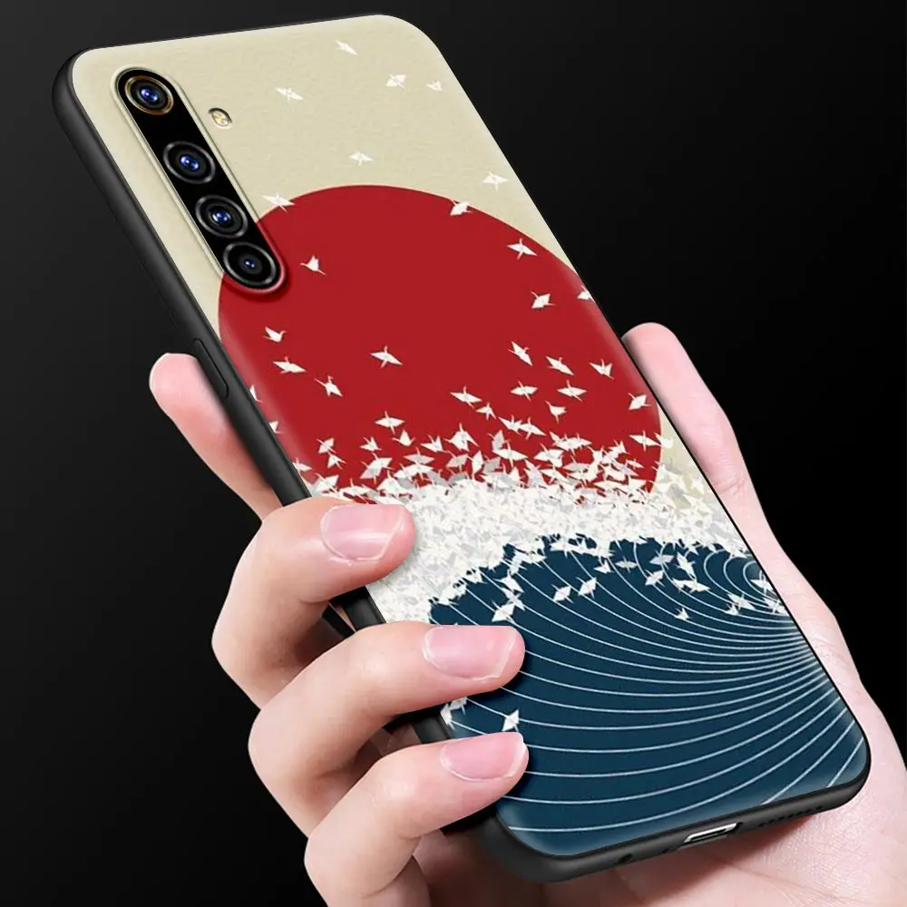 

Phone Case For OPPO A9 Realme Reno 6 C3 7 5 X7 X50 Pro 5G XT V3 X3 2020 Silicone Soft Capa Back Cover Wave Art Japanese