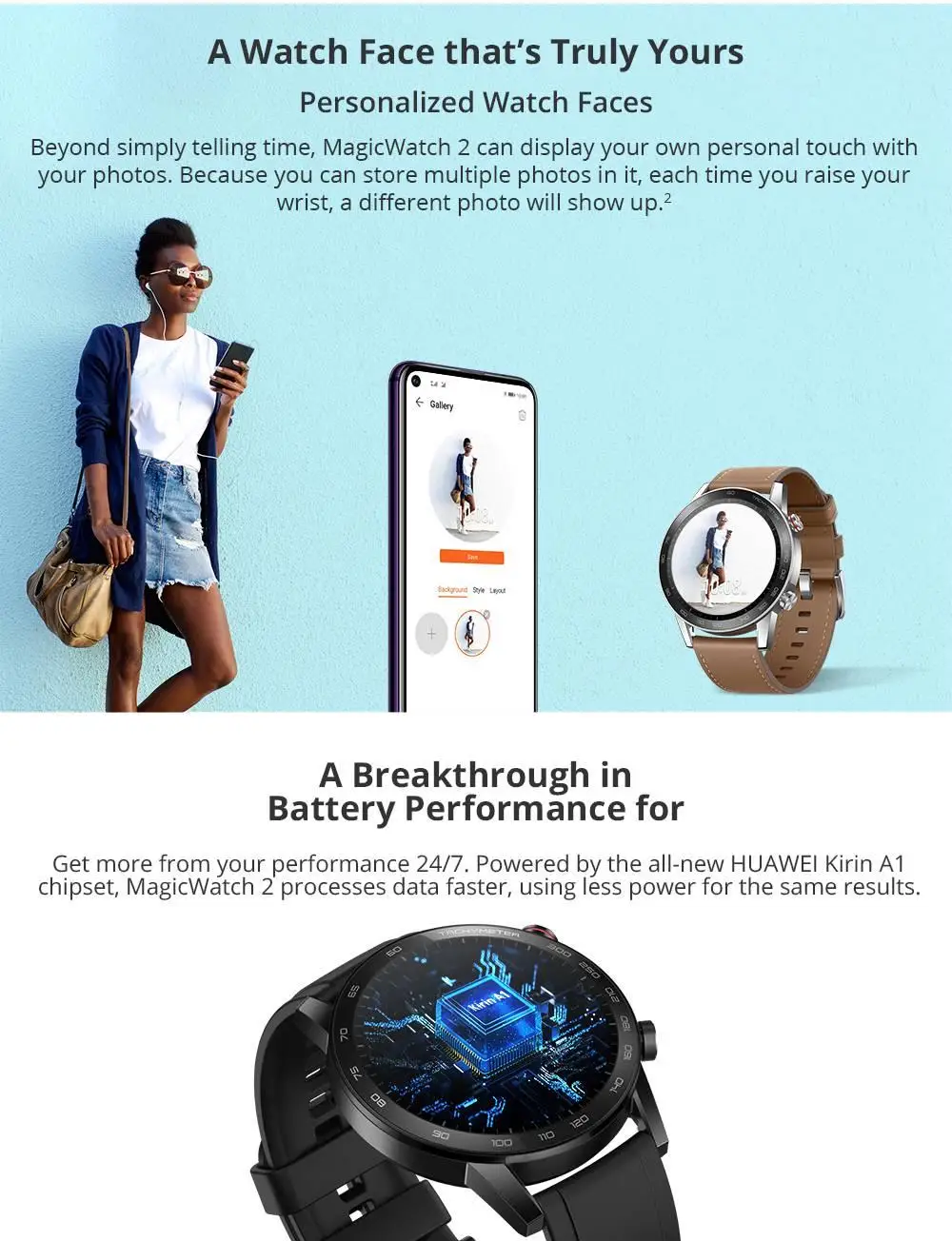Gps+ ГЛОНАСС huawei Honor Magic 2 Смарт-часы 1,3" AMOLED Always-on display 5 АТМ 14 дней Срок службы батареи крови кислородный трекер здоровья