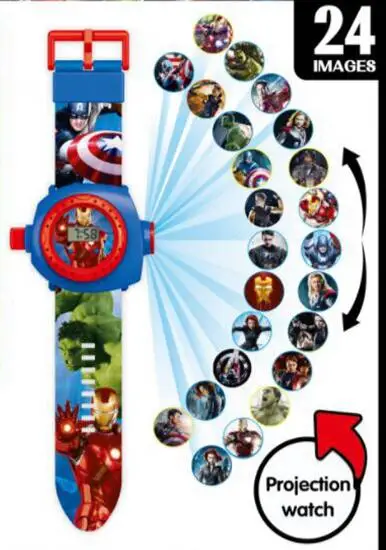 Синий Детские часы Montre Enfant мультфильм 3D проекция Человек-паук для маленьких девочек мальчиков детские спортивные цифровые наручные часы relojes - Цвет: Синий