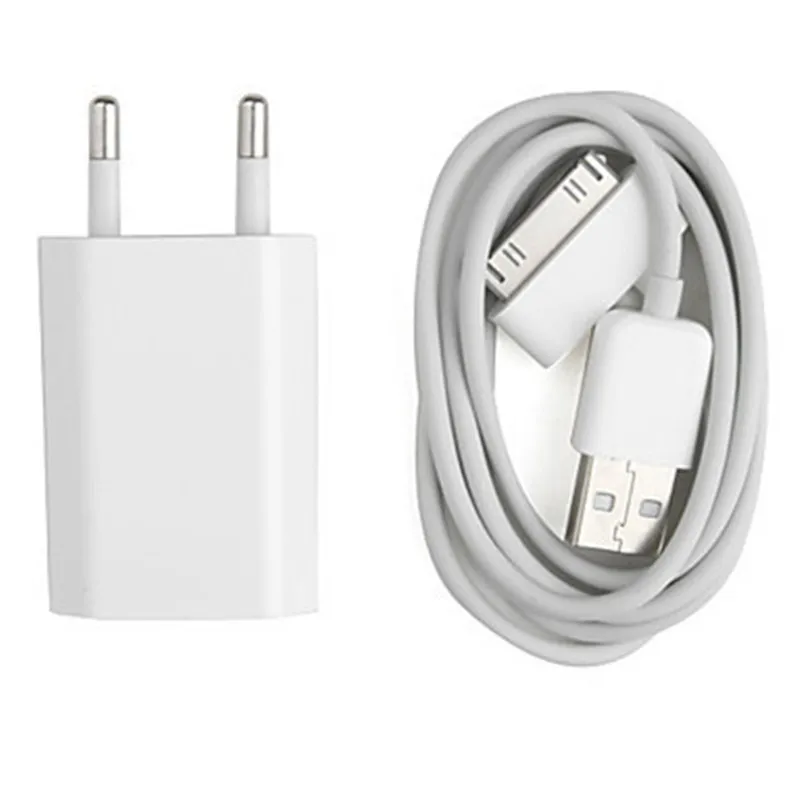 1 м USB кабель для зарядки EU настенное зарядное устройство iPhone 4 4S 3GS IPad 3 2 кабели