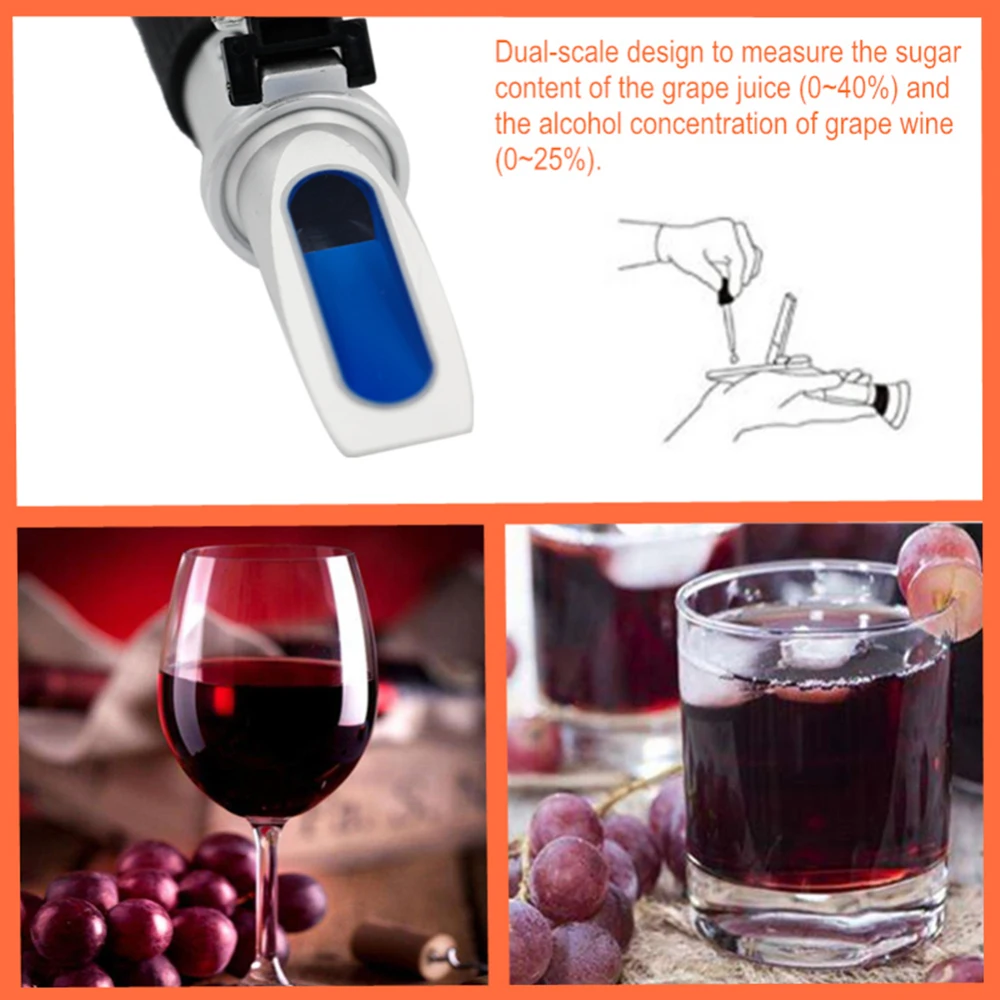 1 шт. ручной спиртовой рефрактометр измеритель концентрации сахара вина