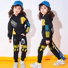 Модный комплект одежды для девочек, спортивный костюм для девочек-подростков на весну и осень 2020, детская одежда из 2 предметов с длинным рукавом и капюшоном, костюмы на 6, 8, 10, 12 лет