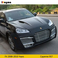 For Porsche Cayenne 957 2008 - 2010 Carbon fiber headlight decorative covers eyelid Car styling front lamp eyebrow sticker 2pcs