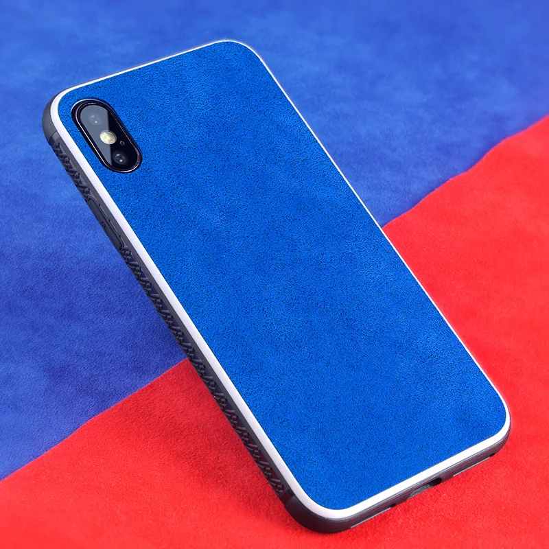 Итальянский тканевый чехол для iPhone X XS 11 Pro MAX, чехол для мобильного телефона с белой каймой, несколько цветов, флип-чехол с мехом, подходит для 6, 6s, 7, 8 Plus