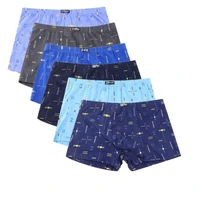 5pcslot mens underwear printed shorts cotton comfortable breathable middle aged mens loose large size boxer pants