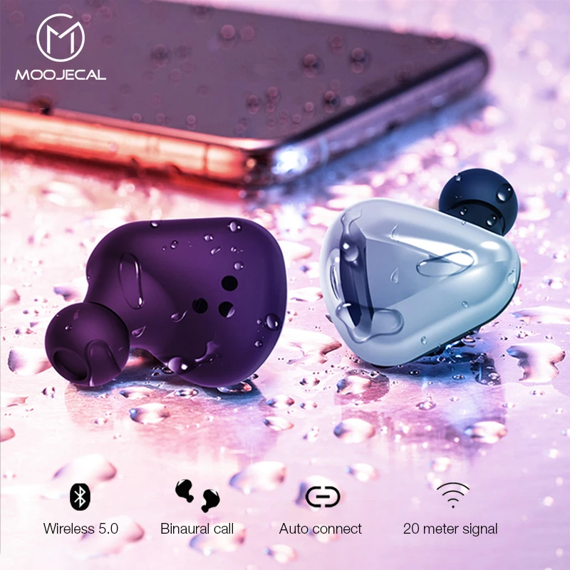 MOOJECAL Bluetooth 5 0 наушники 3D стерео беспроводные спортивные игровая гарнитура с двумя