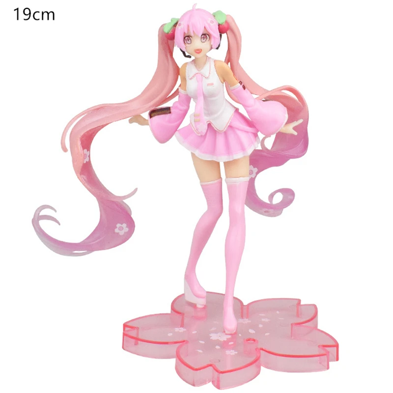 Anime Doll Pink Sakura Hatsune Miku PVC Action Model Cute Beautiful Girl Collection Gift Child's Toy | Игрушки и хобби