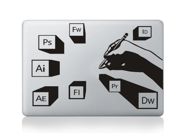 MB black-Part E (10) Забавная частичная наклейка для ноутбука Apple Macbook, наклейка Air retina Pro 11, 13, 15, черная мультяшная наклейка для компьютера, ноутбука s - Цвет: MB black-Part E (10)