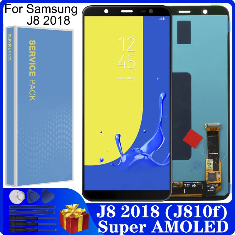 6 0 &quotSuper AMOLED j810 ЖК-дисплей для SAMSUNG Galaxy J8 2018 J810 J810F сенсорный экран дигитайзер