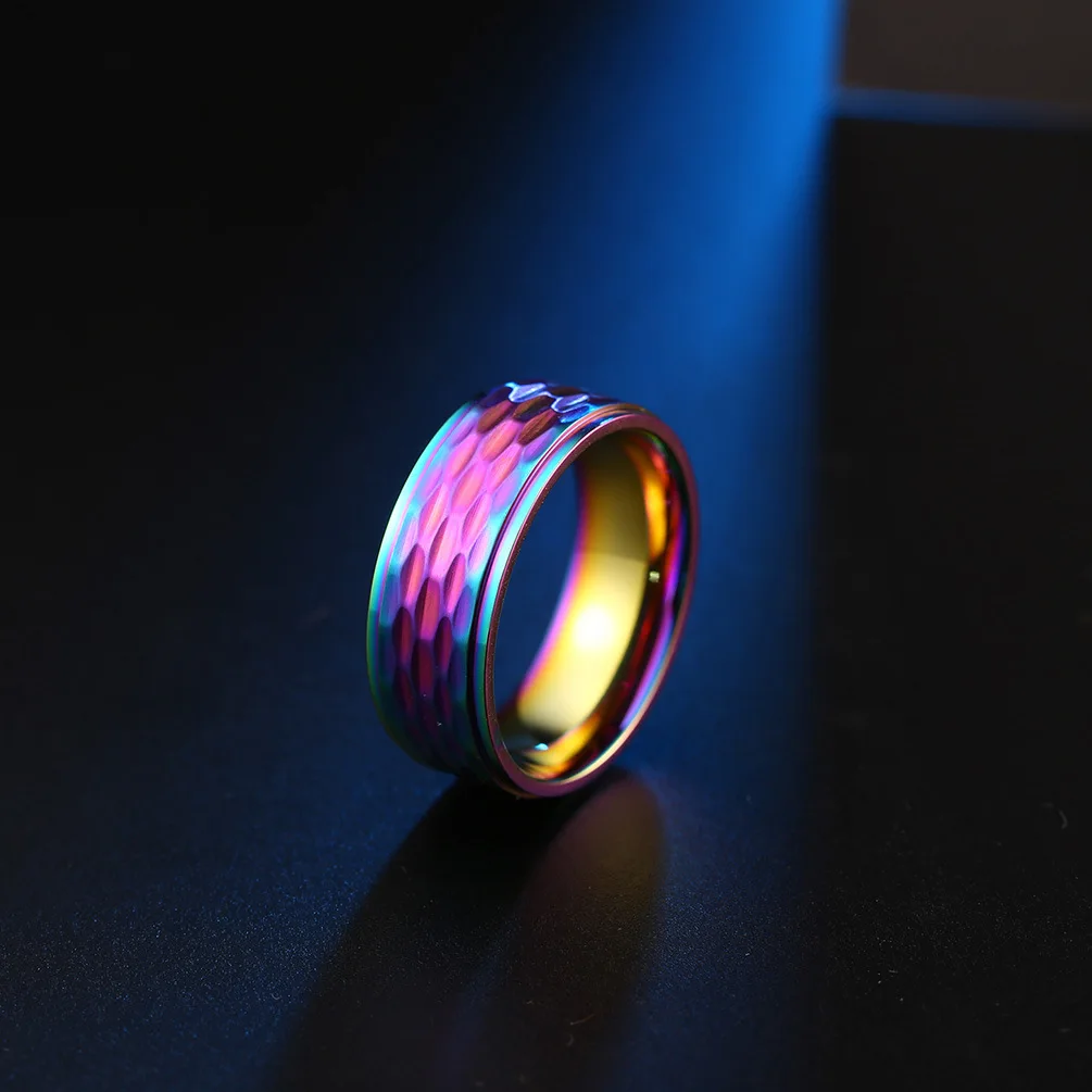 Мужские кольца с золотым медовым узором ювелирные изделия из нержавеющей стали