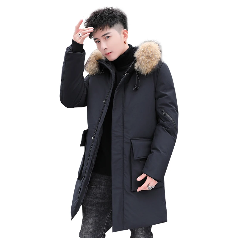 Новая Длинная зимняя мужская Куртка парка 2020 куртка Повседневная Деловая пальто
